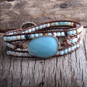 🔹New🔹Crystal Boulder Wrap Boho Bracelet
